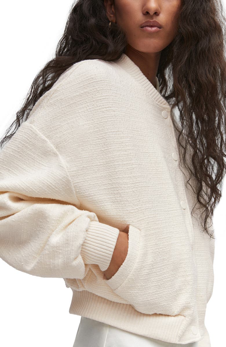 MANGO Tweed Bomber Jacket, Alternate, color,