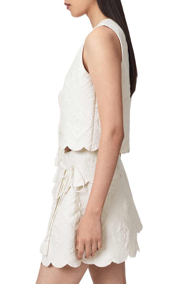 AllSaints Mona Quilted Vest, Alternate, color, Chalk White