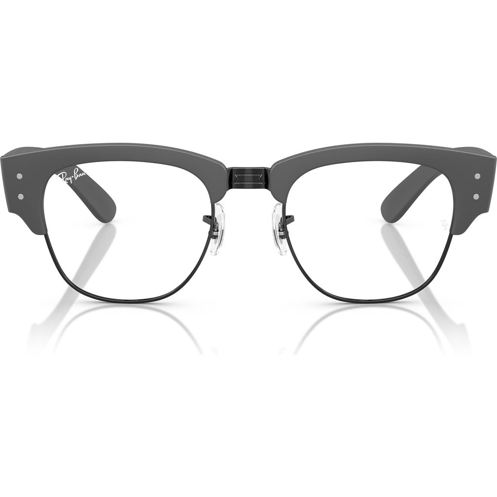 Ray Ban Ray-ban Mega Clubmaster Liteforce 50mm Square Optical Glasses In Black Grey