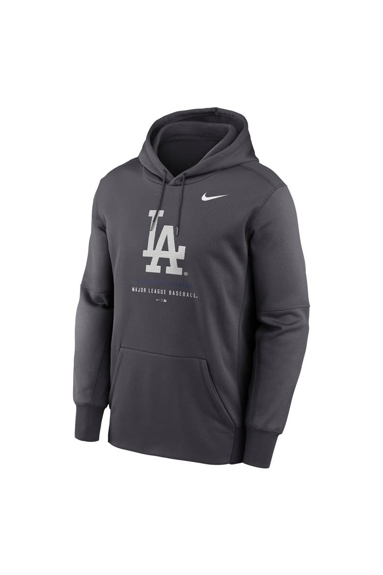 Men's Nike Anthracite Los Angeles Dodgers Therma-FIT Hoodie, Alternate, color, Anthracite