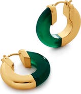 Monica Vinader x Kate Young Onyx Small Hoop Earrings