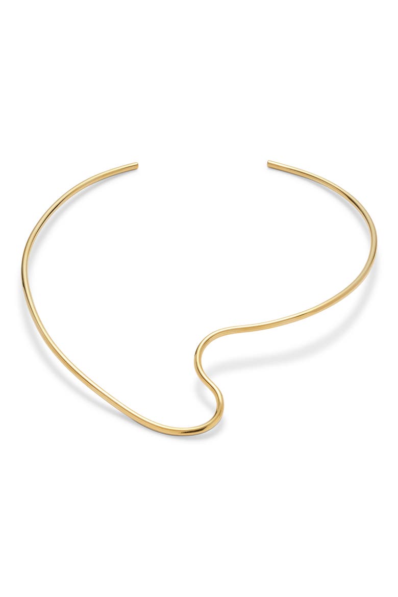 Cursive Collar Necklace, Main, color, GOLD