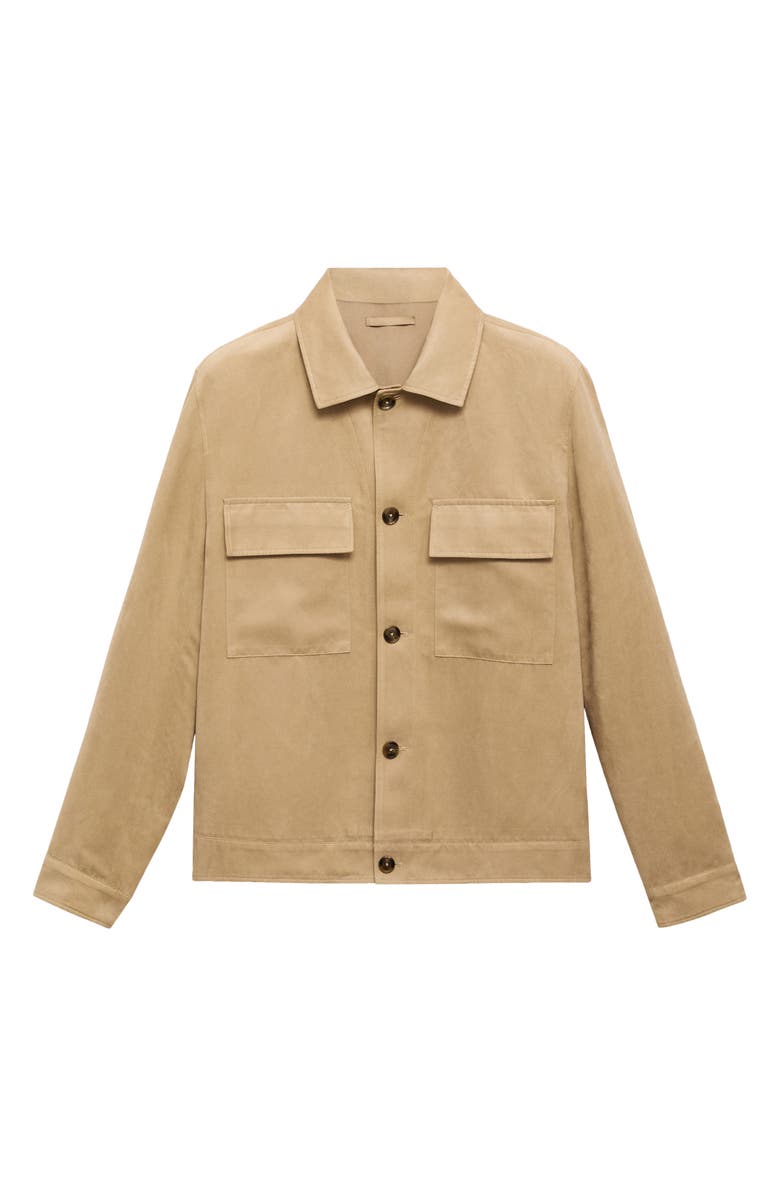 MANGO Faux Suede Jacket, Alternate, color, Beige