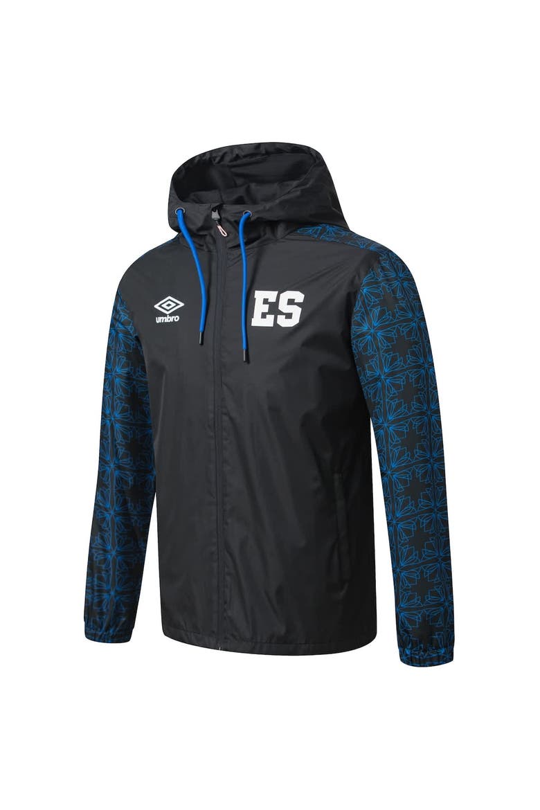 Men's Umbro  Black El Salvador National Team Full-Zip Hooded Rain Jacket, Alternate, color, Black