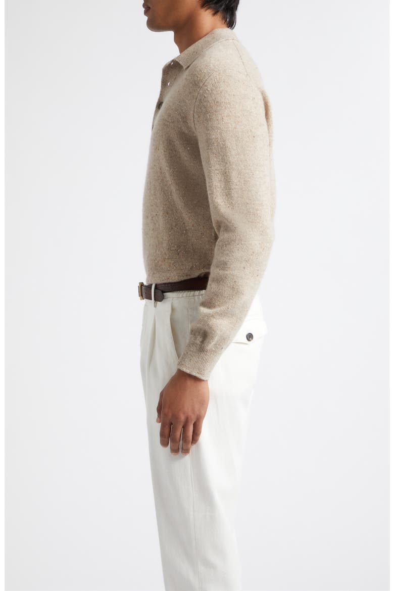 Nepped Wool Polo Sweater, Alternate, color, 02 SAND