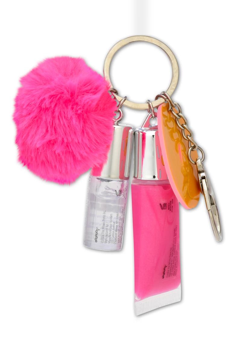 Kids' Sprinkle Donut Lip Gloss & Lip Oil Key Chain Set, Main, color, PINK MULTI
