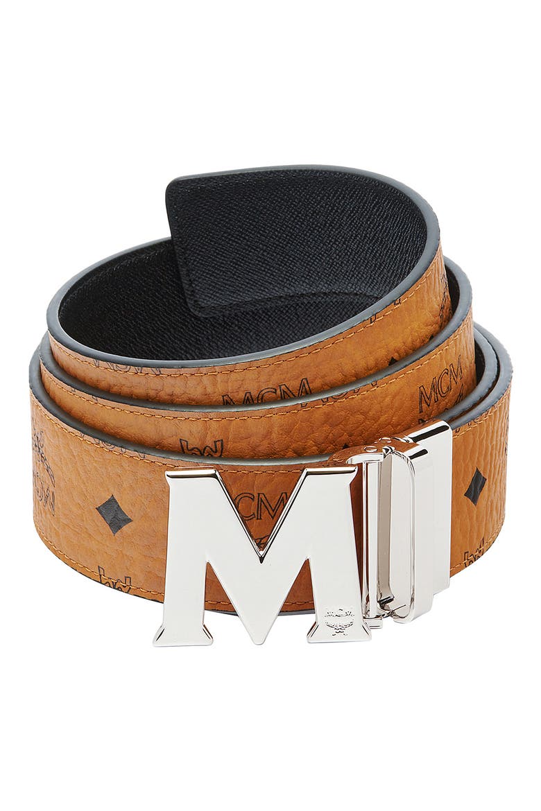 Claus M Reversible Belt 1.75" in Visetos, Main, color, COGNAC