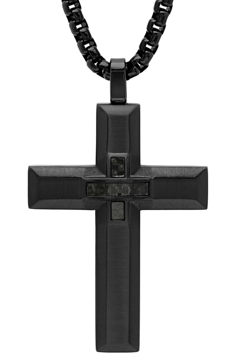 HMY JEWELRY Stainless Steel Cross Pendant Necklace, Alternate, color,