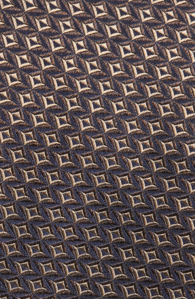 Canali Geometric Pattern Silk Jacquard Tie, Alternate, color, Brown