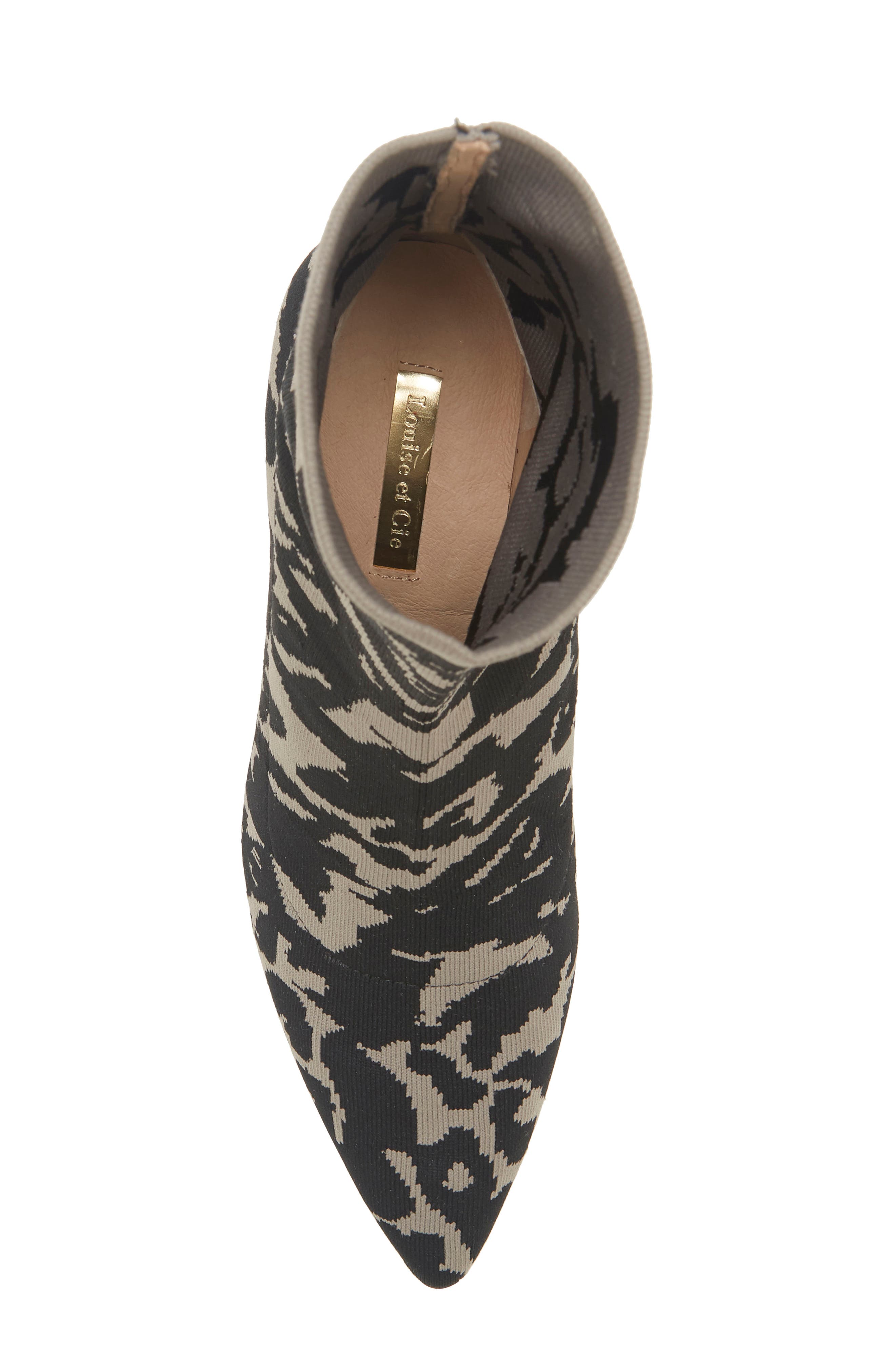 Vachel Sock Bootie, Alternate, color, GREY ANIMAL PRINT FABRIC