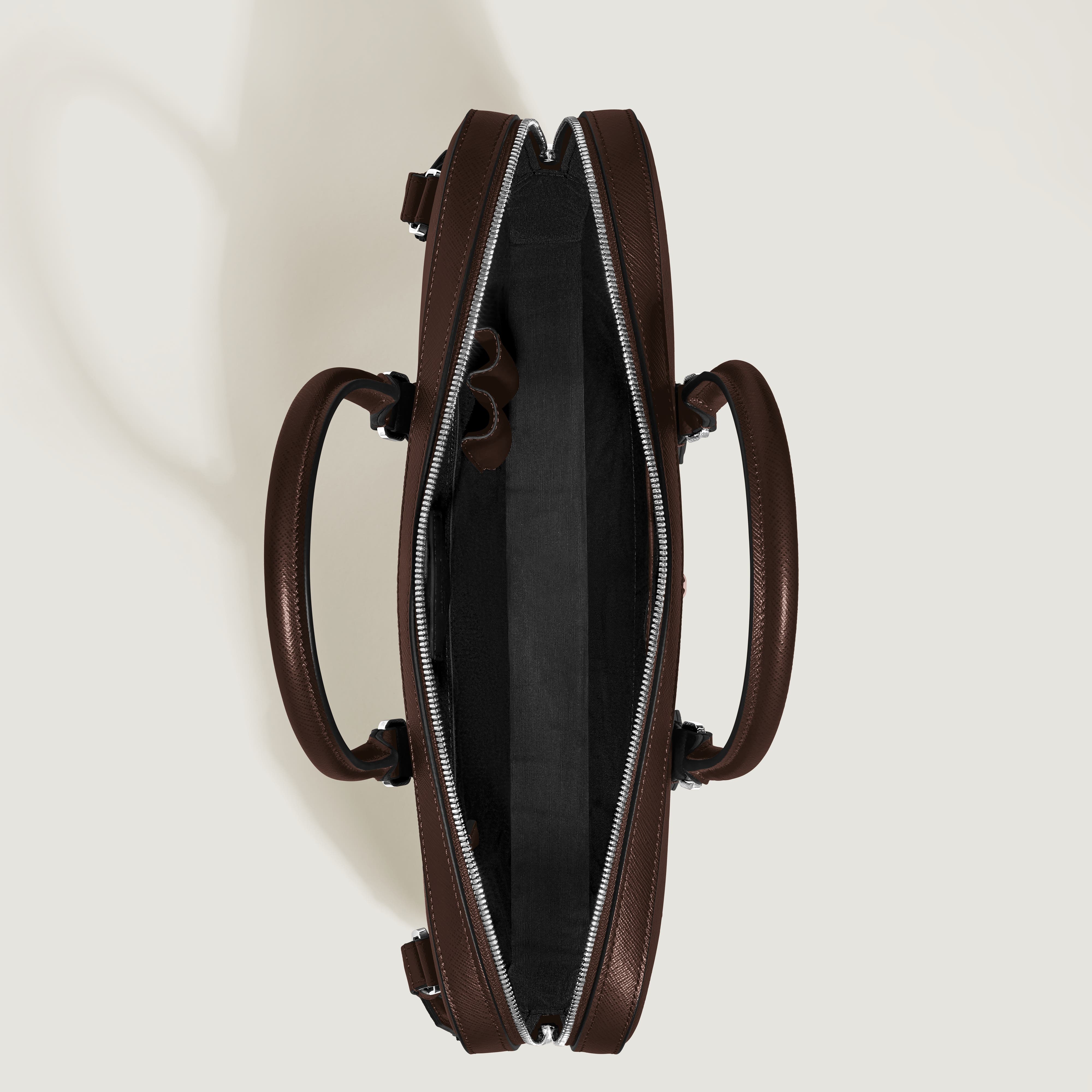 Sartorial Leather Thin Briefcase, Alternate, color, EBONY