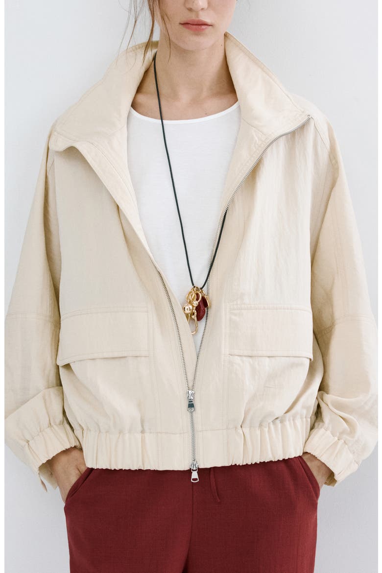 Starring Hailey Bieber Bomber Jacket, Main, color, LIGHT/ PASTEL GREY