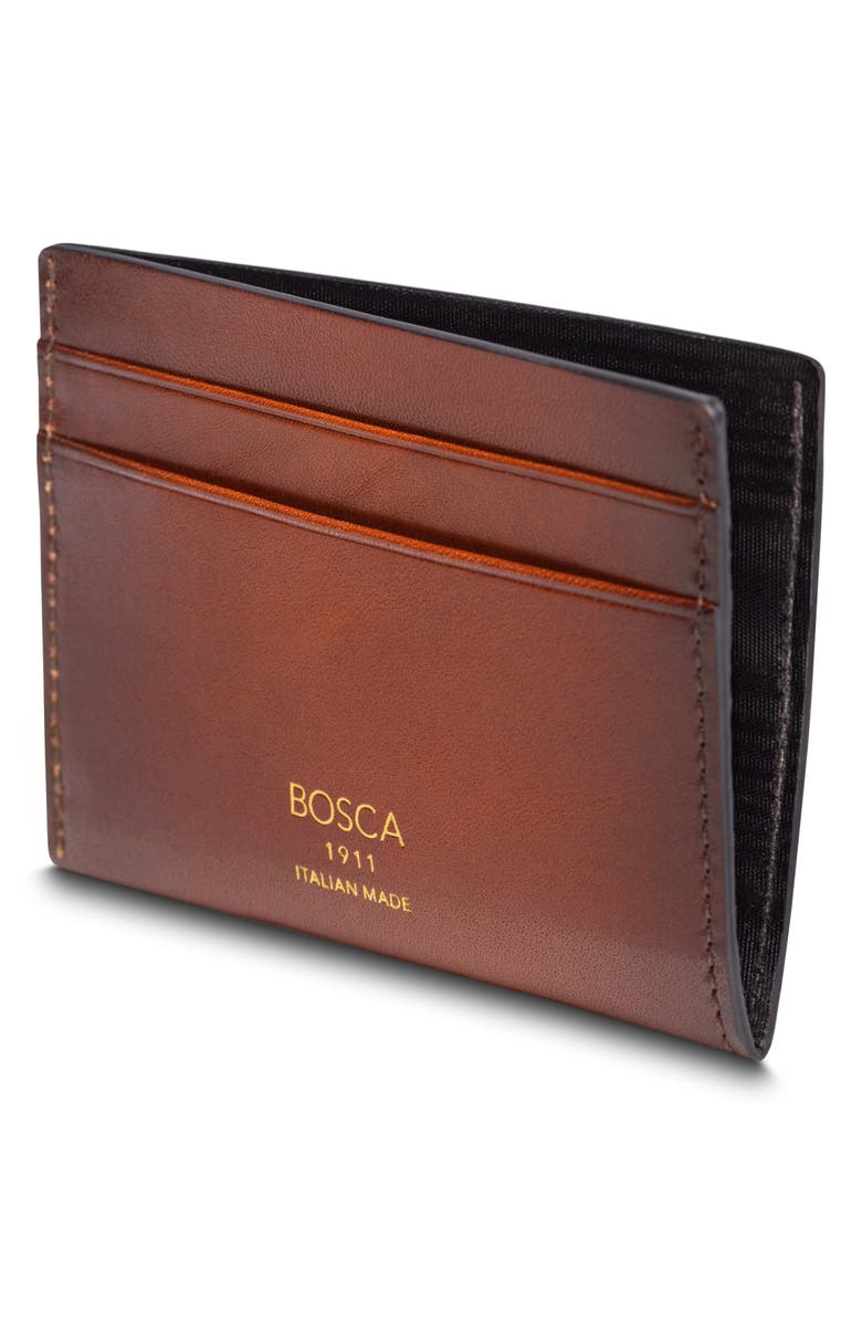 Bosca Hard Burn Leather Card Case, Alternate, color, 