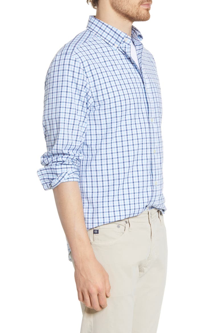 Tucker Mizpah Plaid Button-Down Performance Shirt, Alternate, color, JAKE BLUE