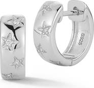 GLAZE JEWELRY Bold Star Cubic Zirconia Huggie Hoop Earrings