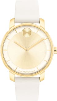Movado Bold Access Museum Dot Leather Strap Watch, 34mm