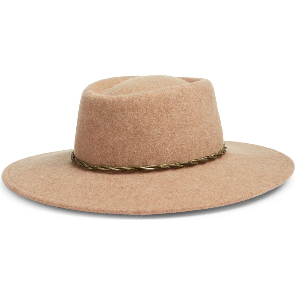TREASURE & BOND TREASURE & BOND CHAIN TRIM WOOL FELT BOATER HAT