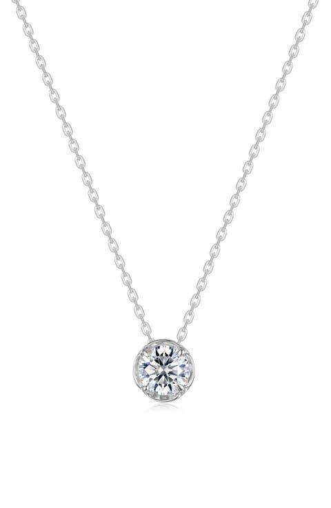 Blossom Cradle Simulated Diamond Pendant Necklace