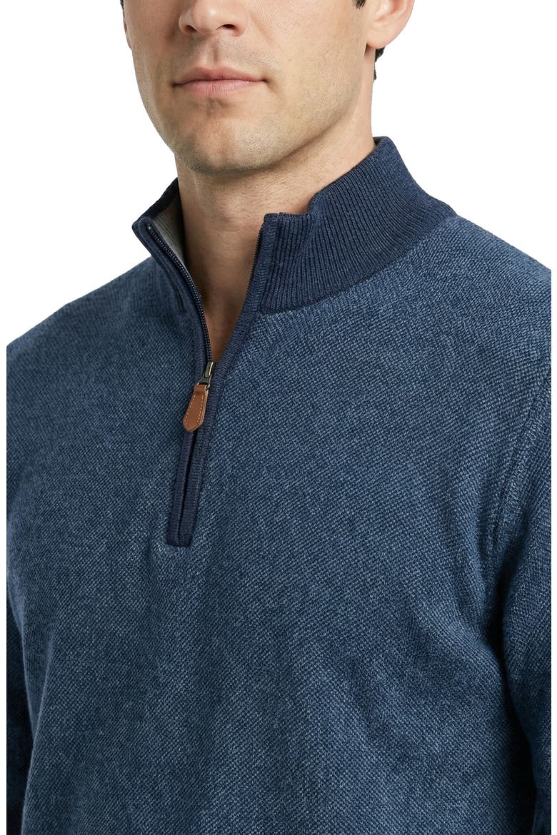 Merino Wool Blend Quarter Zip Pullover, Alternate, color, INDIGO