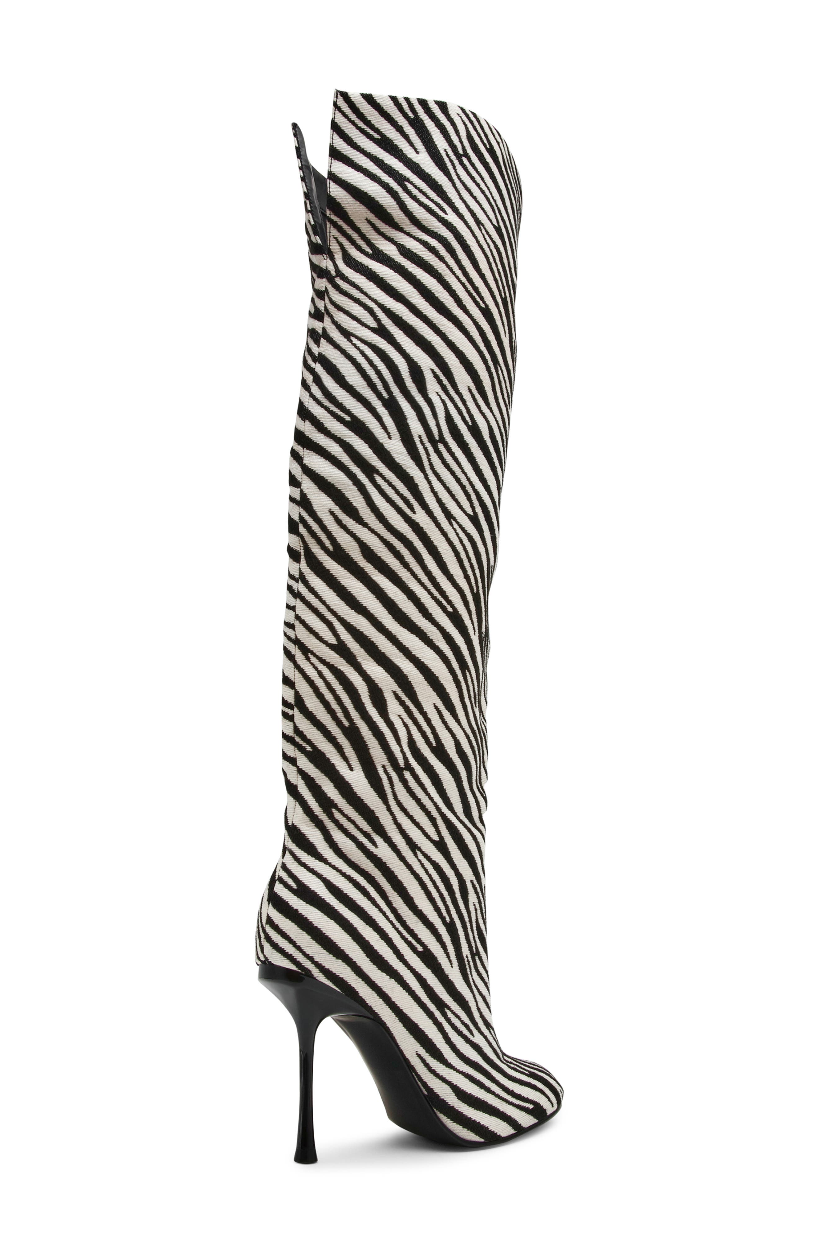 Steve Madden Alluring Over the Knee Boot, Alternate, color, Zebra