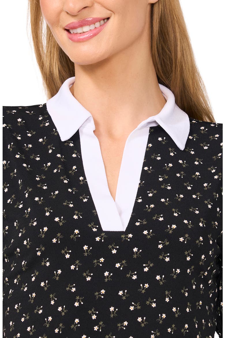 Puff Sleeve Collar Top, Alternate, color, RICH BLACK