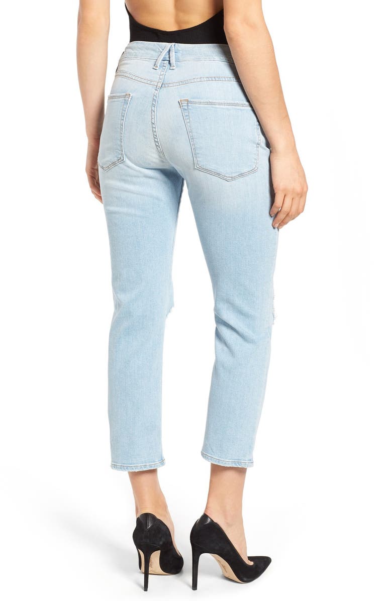 Good American Good Cuts High Rise Boyfriend Jeans, Alternate, color, 