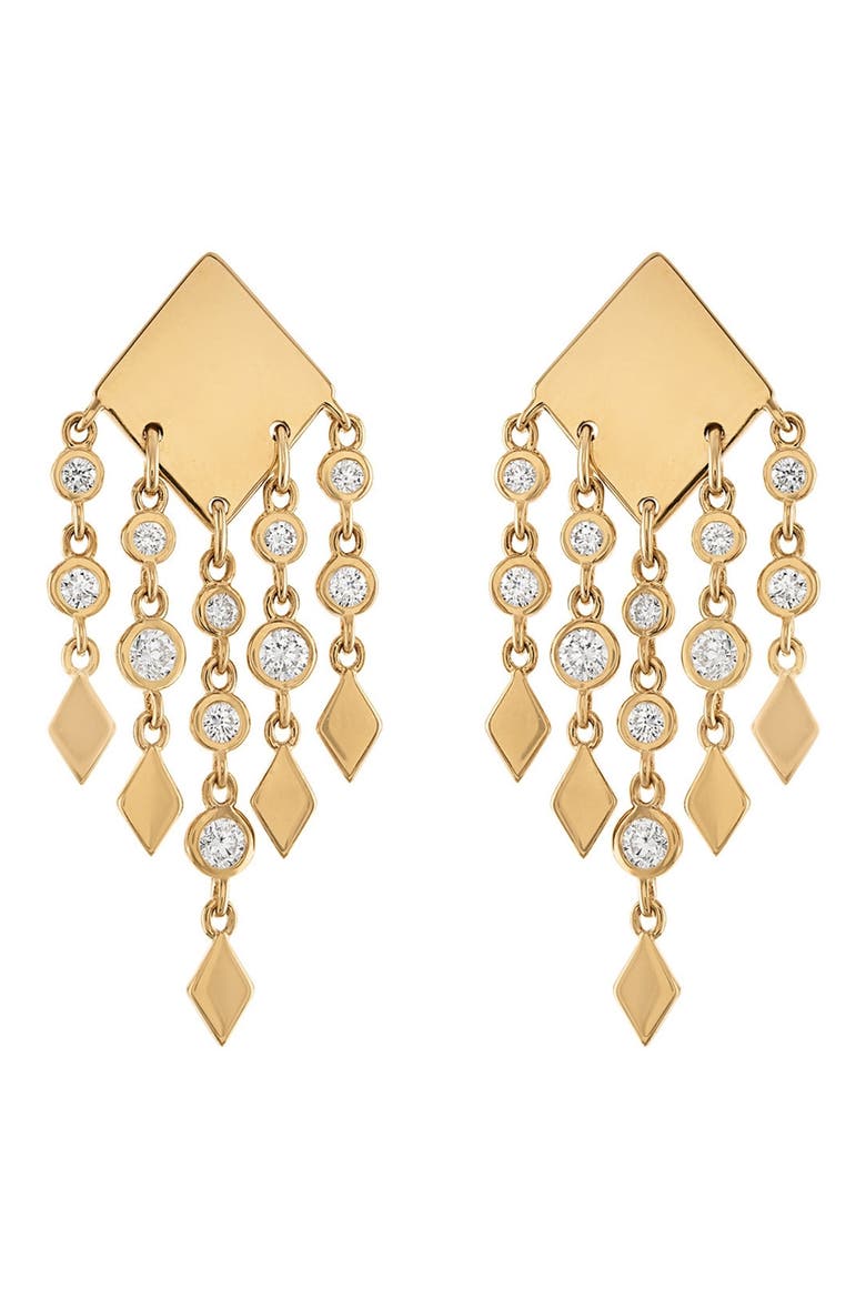 Shine Gold Diamond Fringe Earrings, Main, color, YELLOW GOLD, DIAMOND