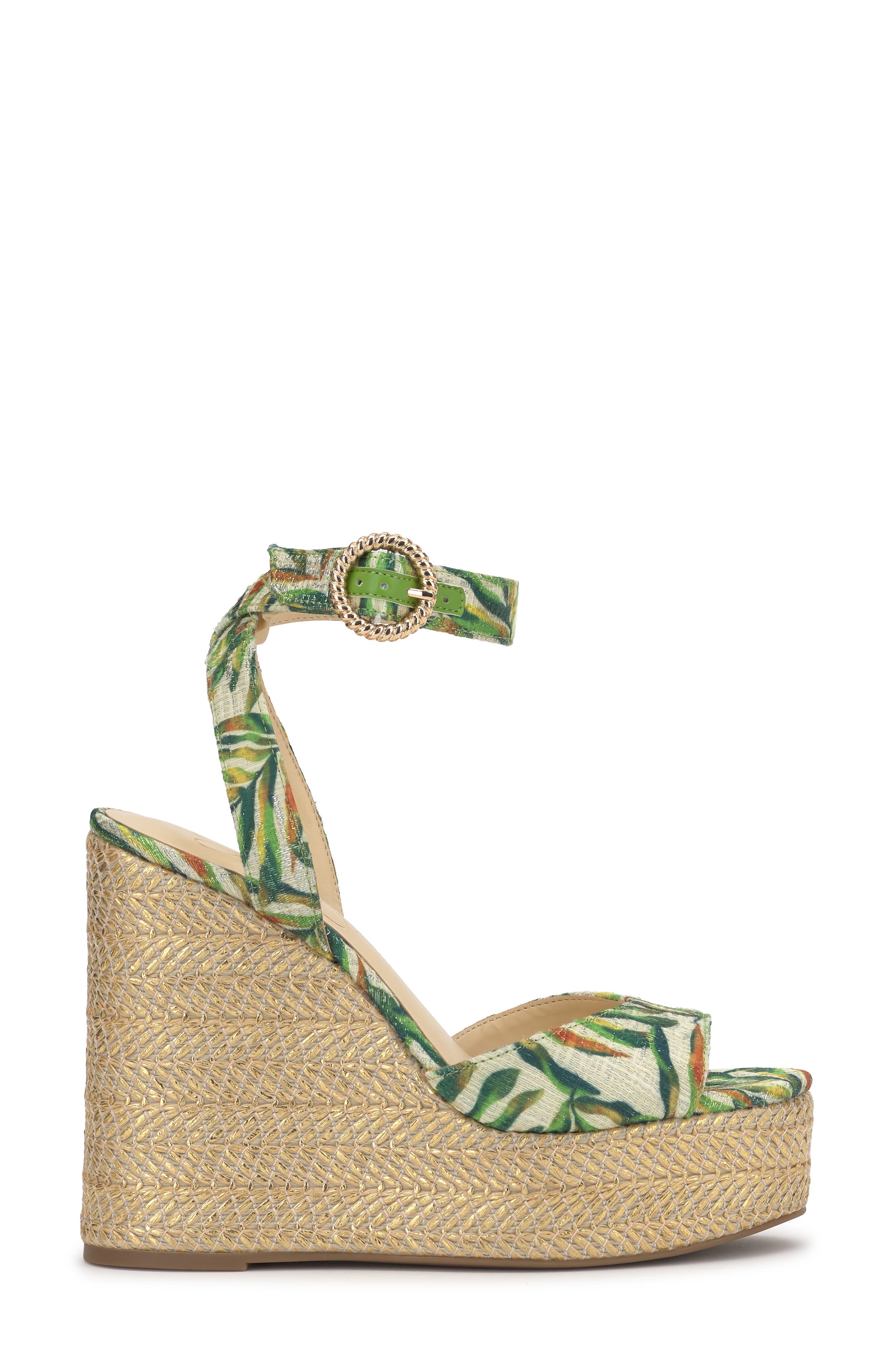 Kamindi Platform Wedge Sandal, Alternate, color, GREEN MULTI