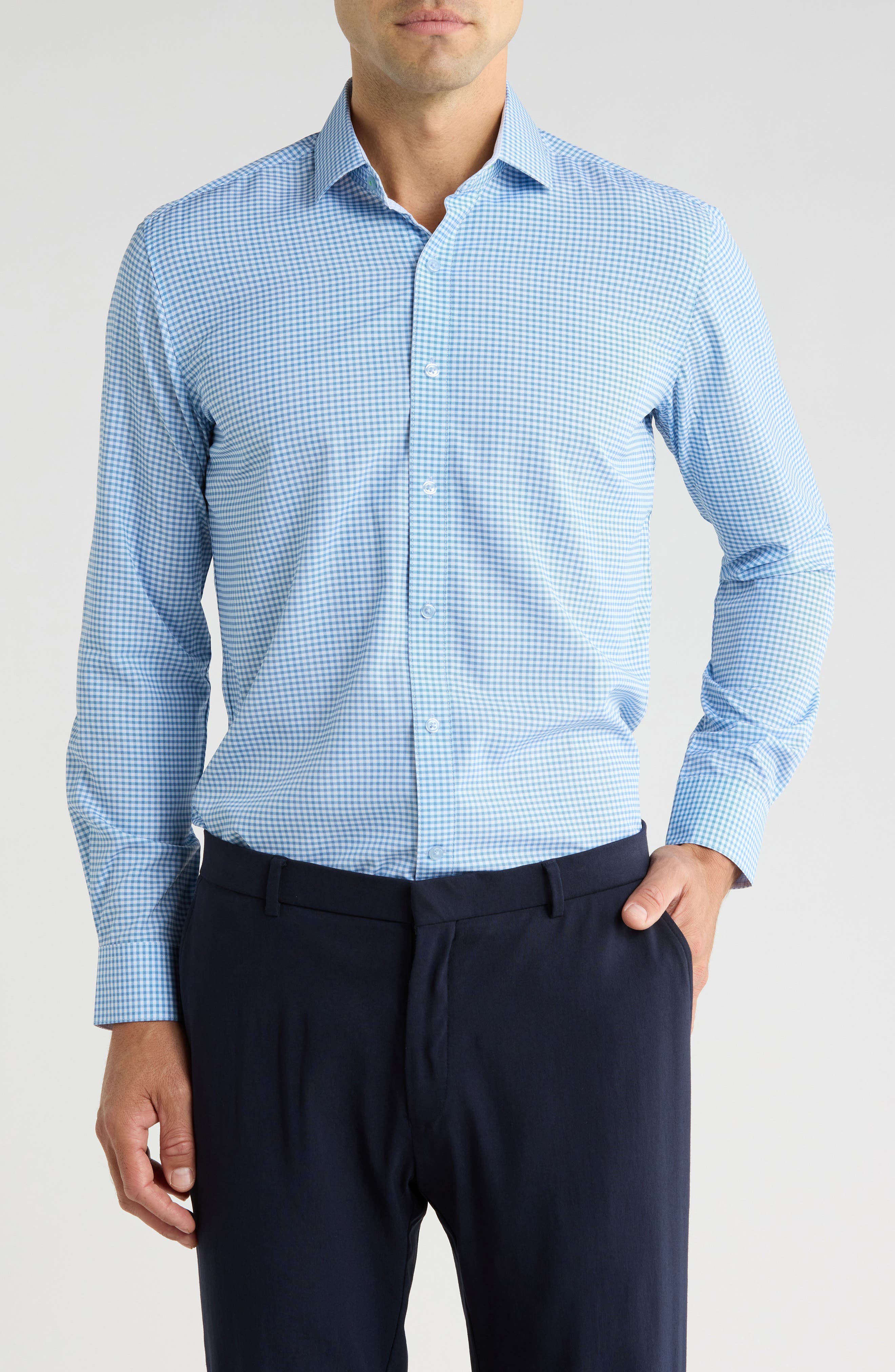TOM BAINE Performance Stretch Winkle Free Button-Up Shirt