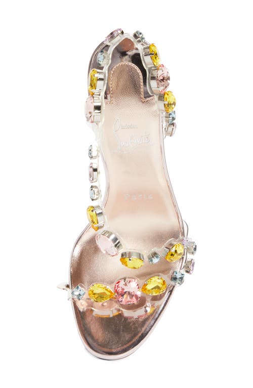 Christian Louboutin Rosa Z Crystal Embellished Transparent Slingback Sandal In Multi