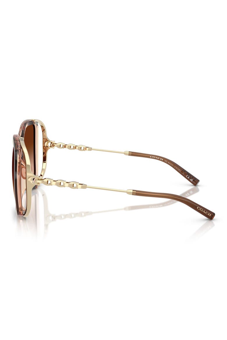 56mm Square Gradient Sunglasses, Alternate, color, BROWN GRADIENT
