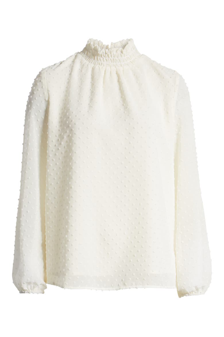 Gibson Victorian Long Sleeve Swiss Dot Blouse, Alternate, color, IVORY