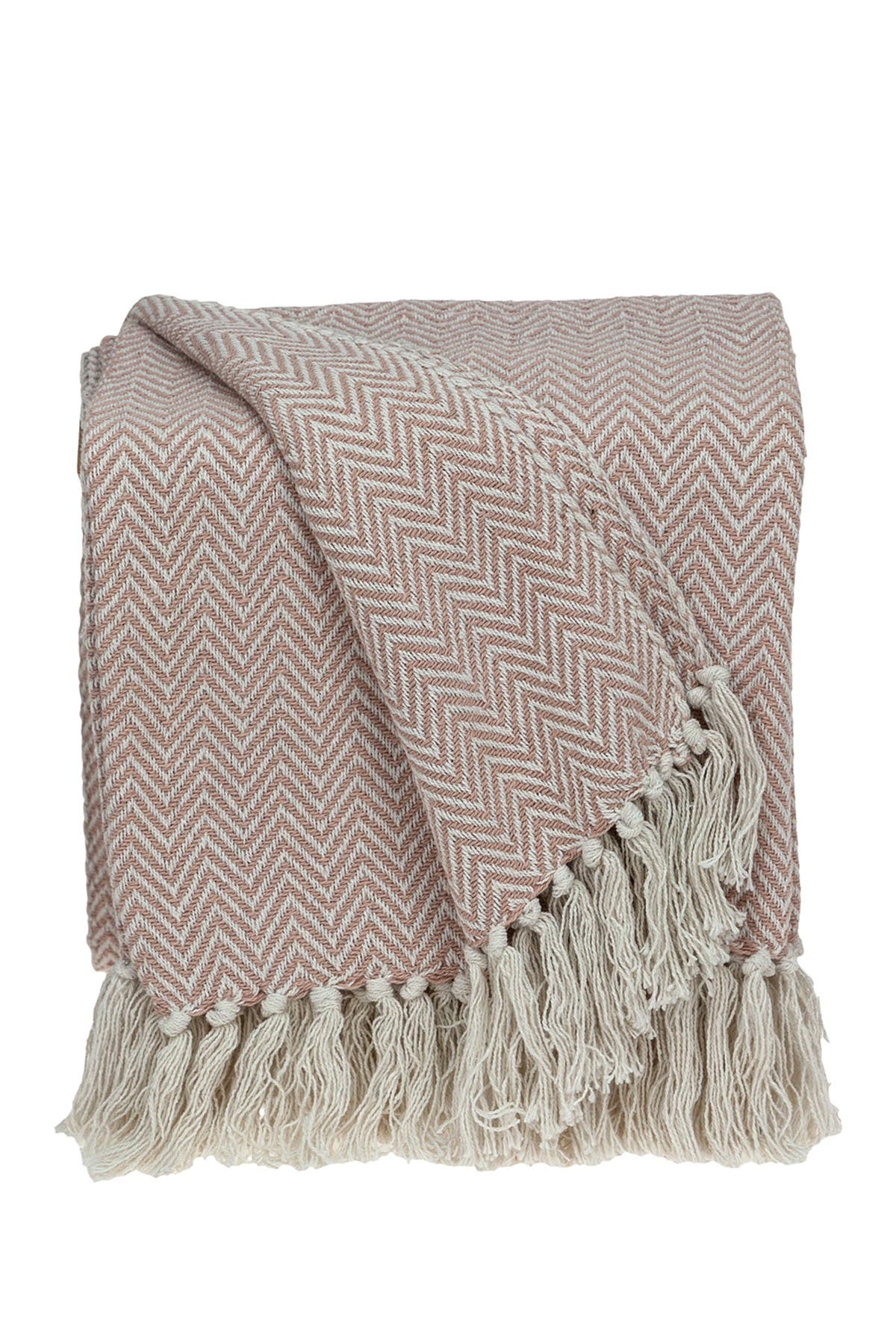 PARKLAND COLLECTION Isla Transitional Pink 80" x 97" Woven Handloom Throw Blanket