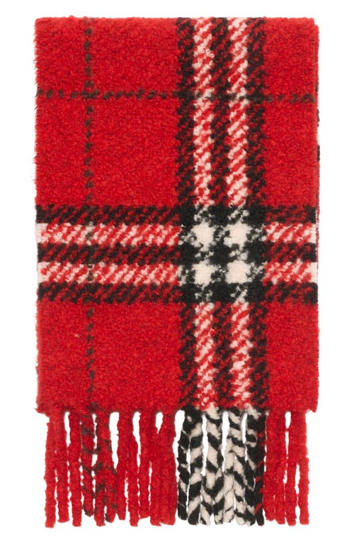 Burberry Check Alpaca Wool Blend Bouclé Scarf In Red