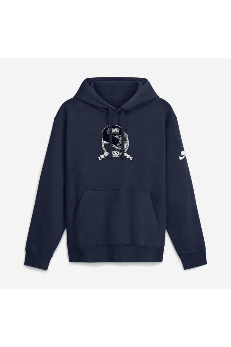 Men's Nike  Navy New York Giants Short Pass Rewind Club Fleece Hoodie, Main, color, Navy