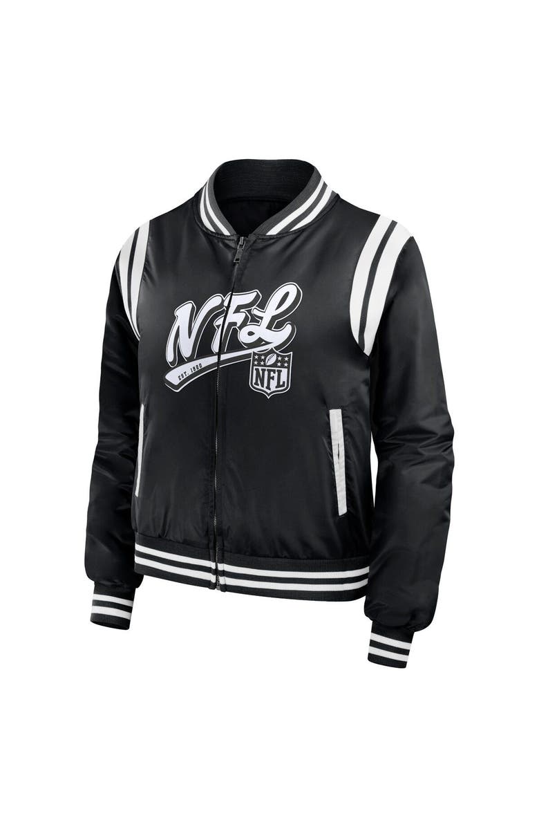 WEAR by Erin Andrews Women's WEAR by Erin Andrews Black Shield Merchandise Bomber Full-Zip Jacket, Alternate, color, Black