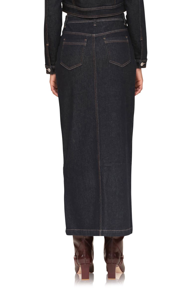 Slit Denim Maxi Skirt, Alternate, color, RINSE WASH