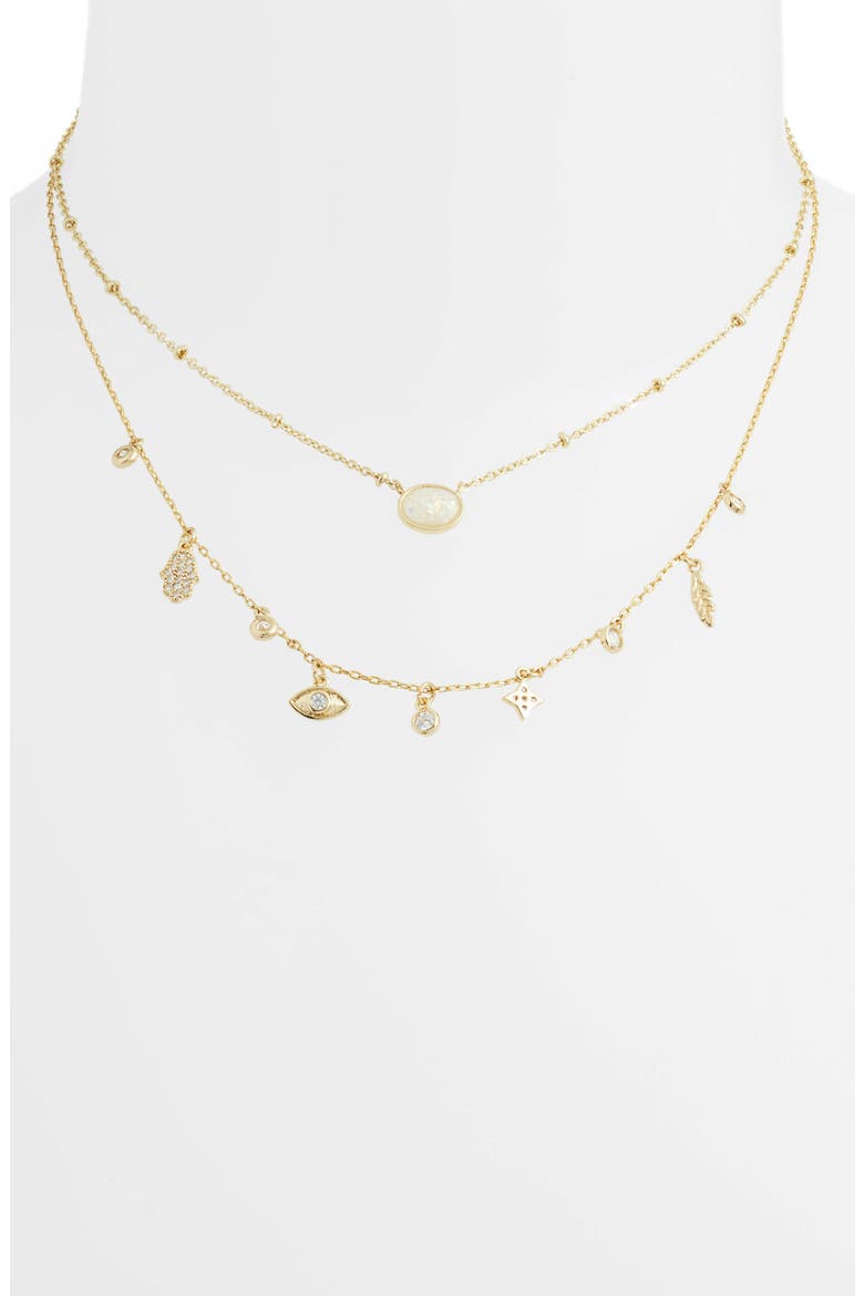 Inner Goddess Layered Necklace, Alternate, color, GOLD/ OPAL