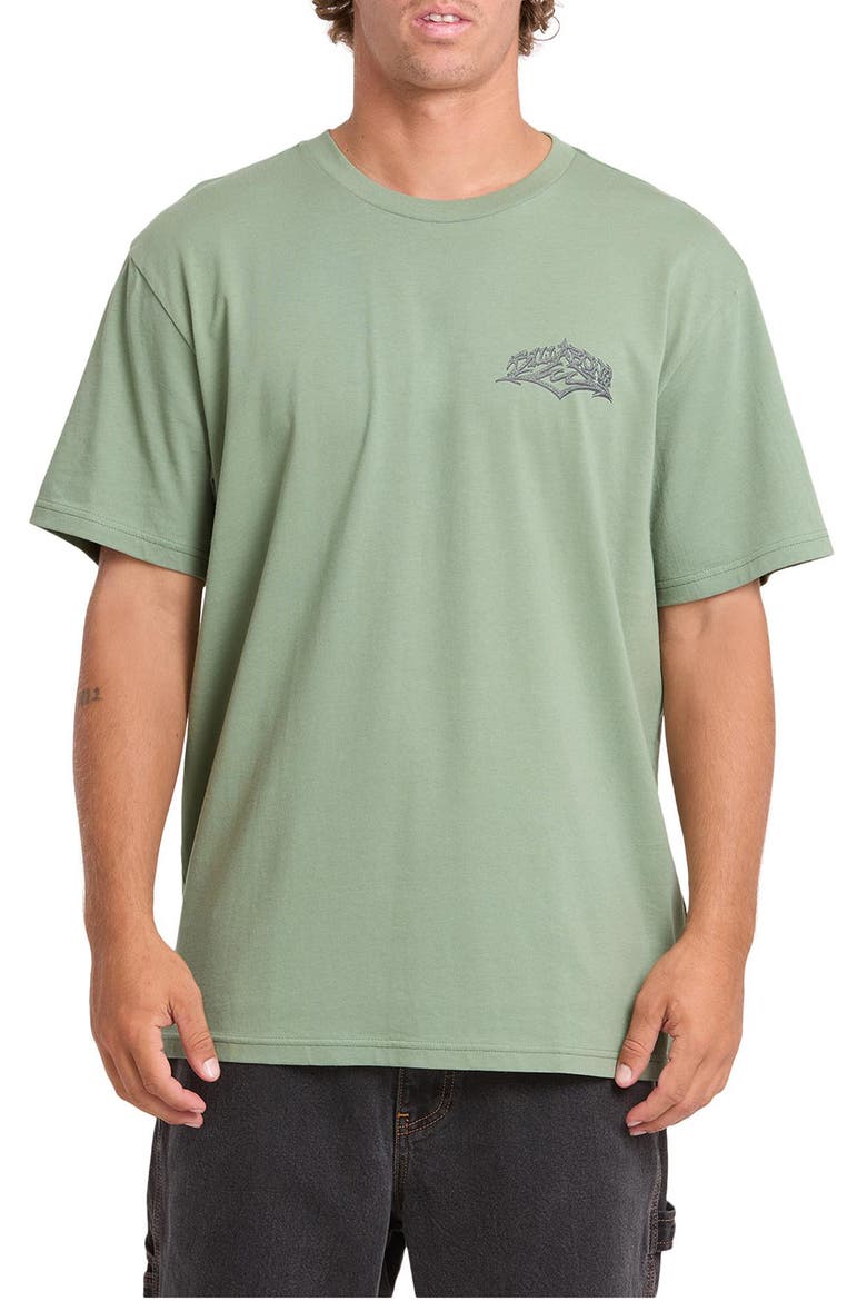 Reverse Premium Graphic T-Shirt, Main, color, HEDGE GREEN