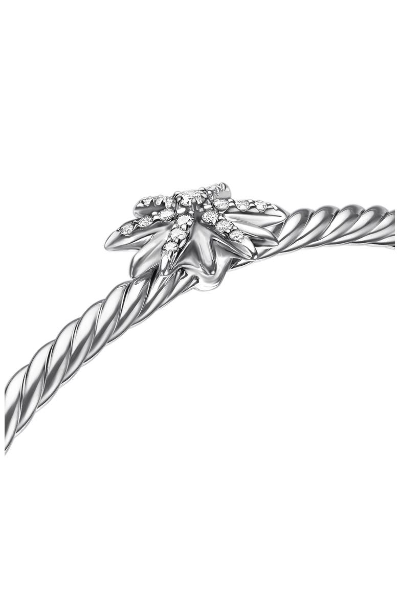Starburst Center Station Bracelet in Sterling Silver with Diamonds, 3mm, Alternate, color, DIAMOND/ SILVER