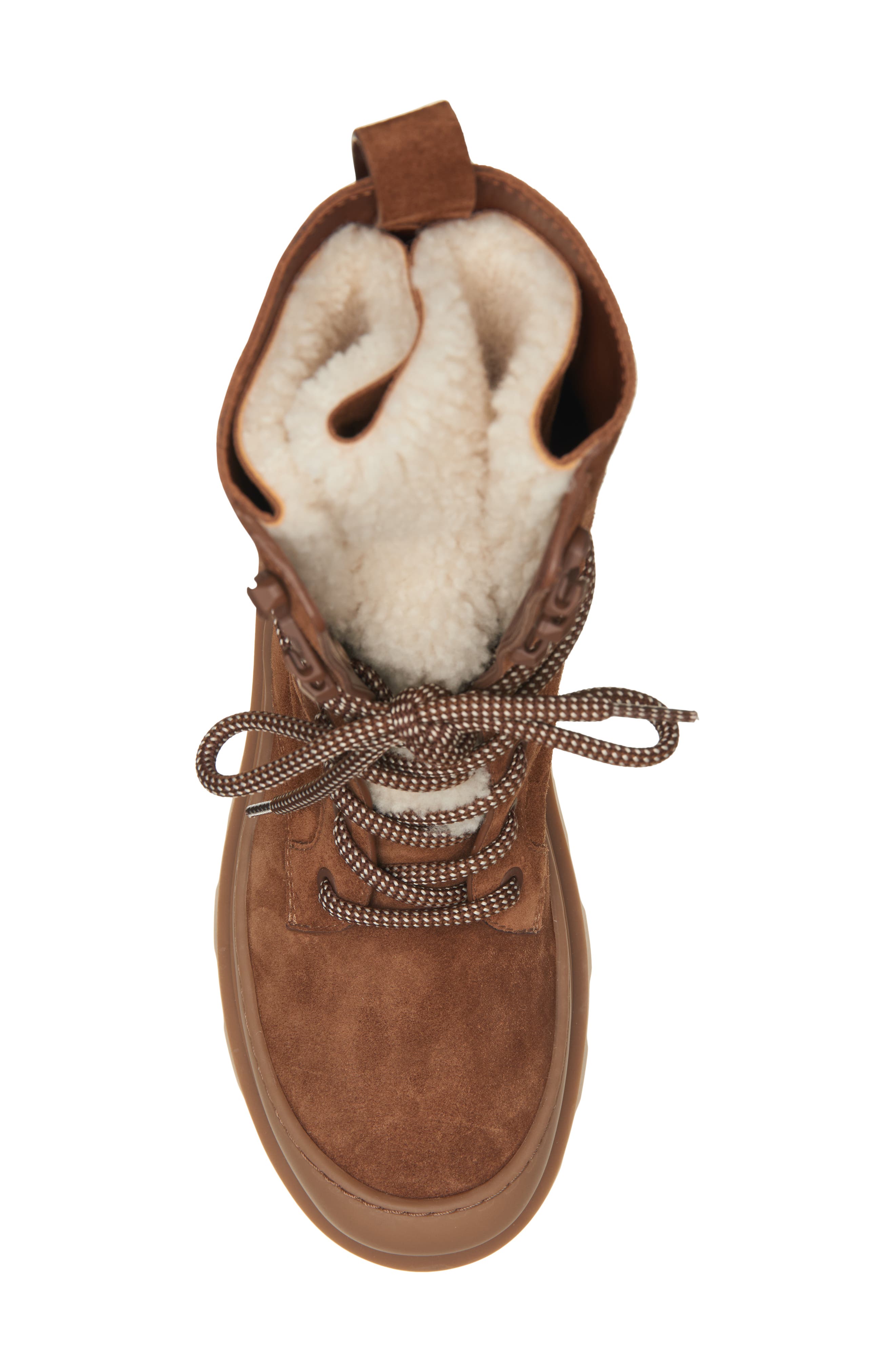 Moncler Vera Genuine Shearling Trim Boot, Alternate, color, Pinecone