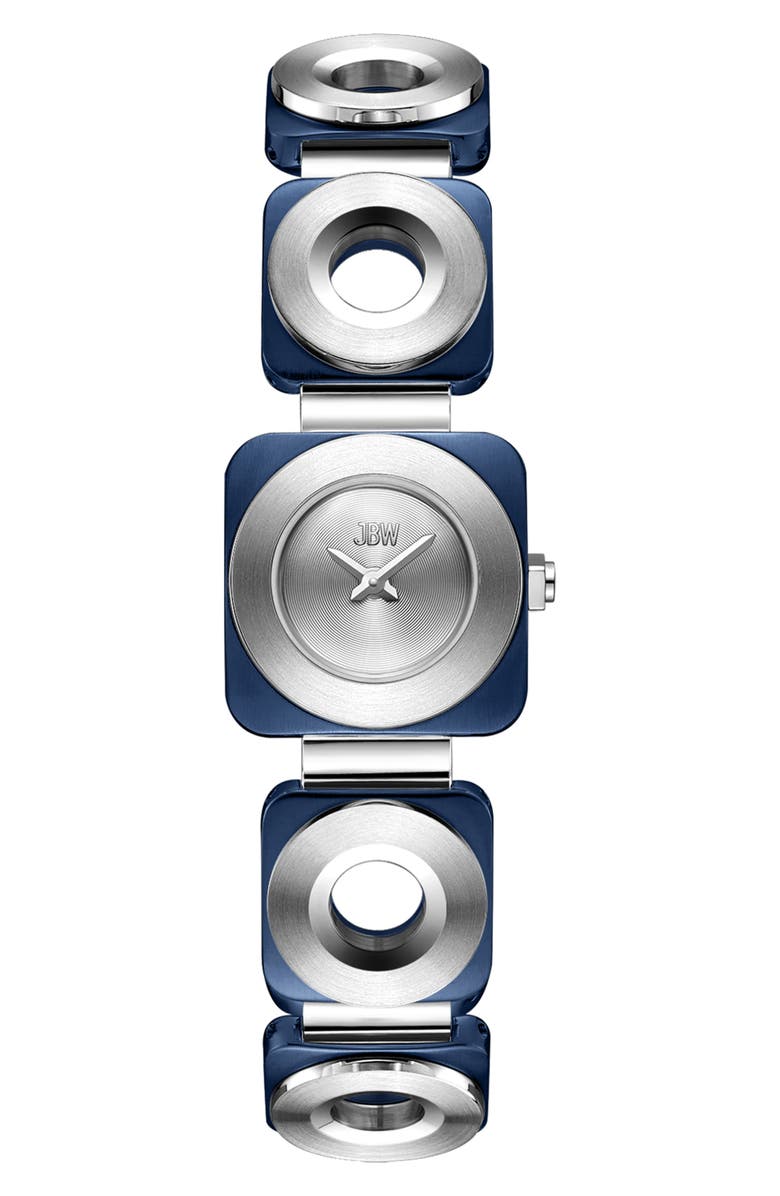 JBW Chasm Bracelet Watch, 22mm, Main, color, Ip Blue/Stainless Steel/Silver