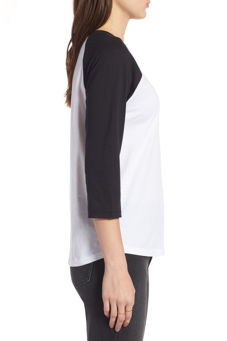 Baseball Tee, Alternate, color, WHITE- BLACK COMBO