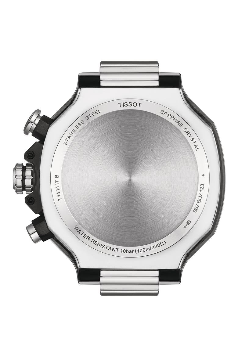 T-Race Chronograph Bracelet Watch, 45mm, Alternate, color, GREY