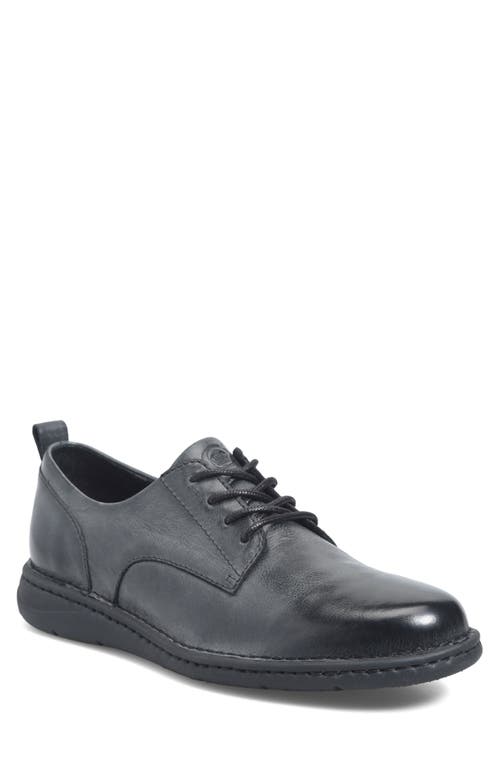 Børn Todd Plain Toe Derby in Black/Black Leather 