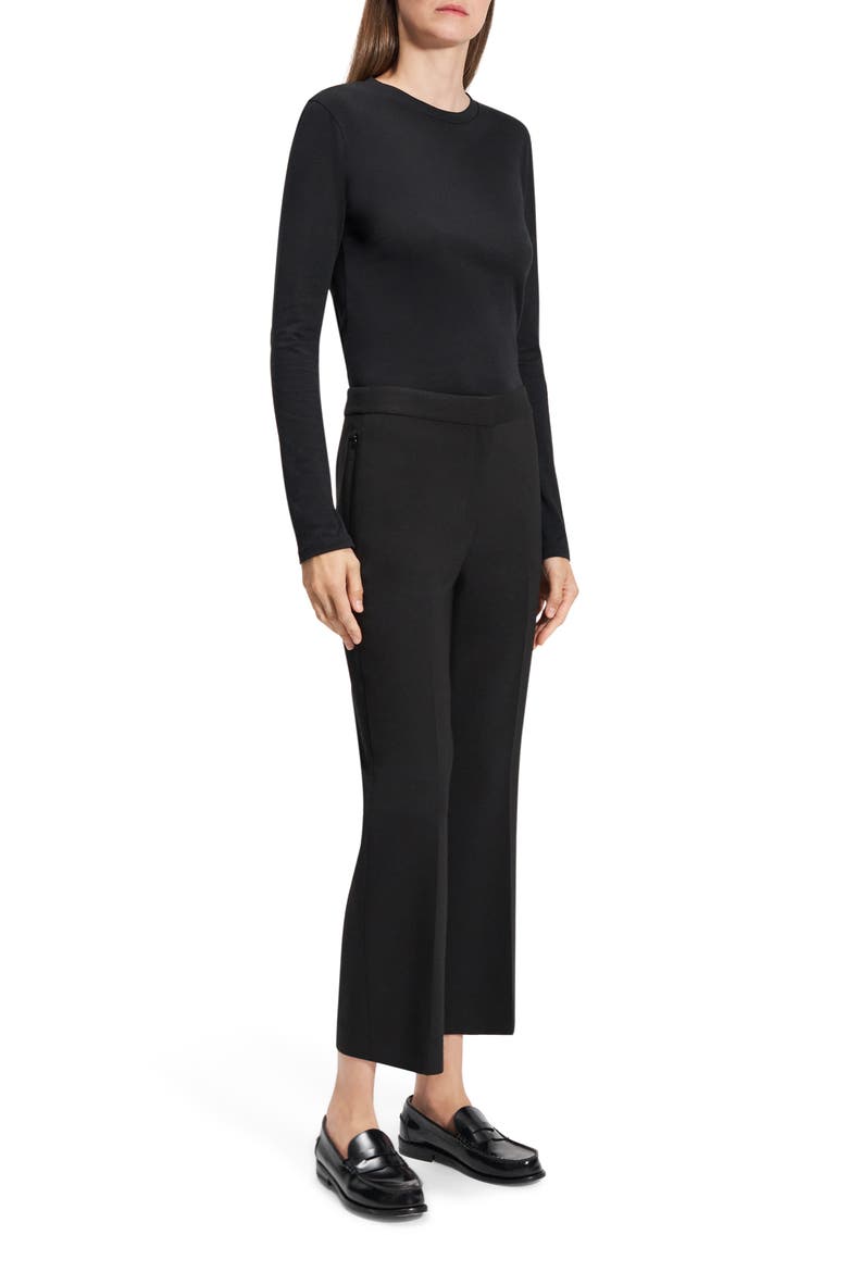 Kick Flare Ankle Pants, Alternate, color, BLACK