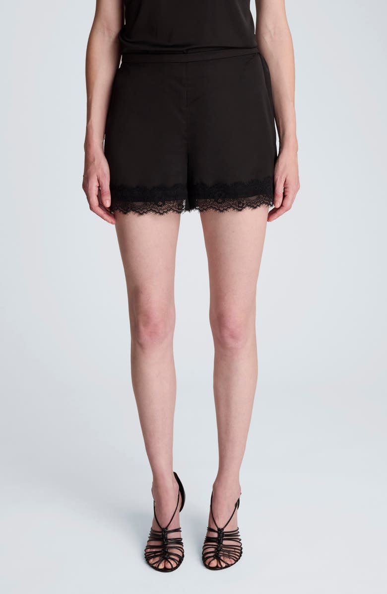 Kenneth Cole Tonal Lace Shorts, Main, color, Black