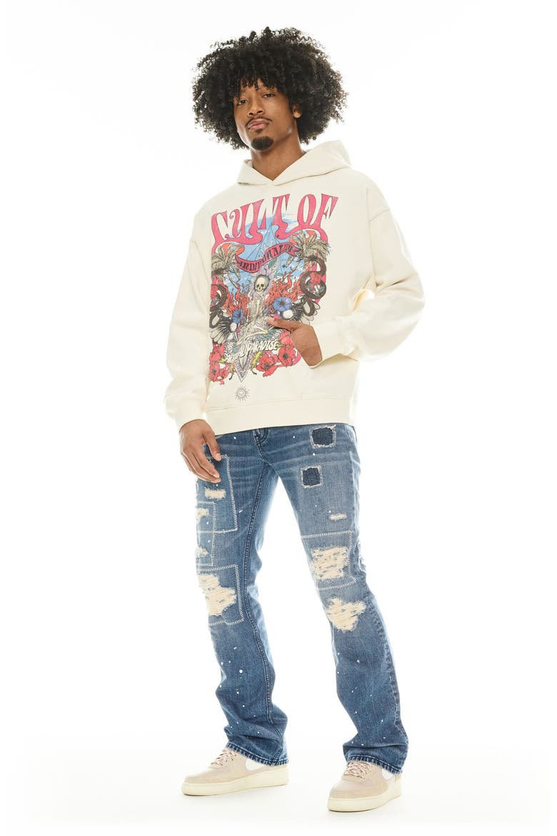 Logo Cotton Graphic Hoodie, Alternate, color, WINTER CREAM