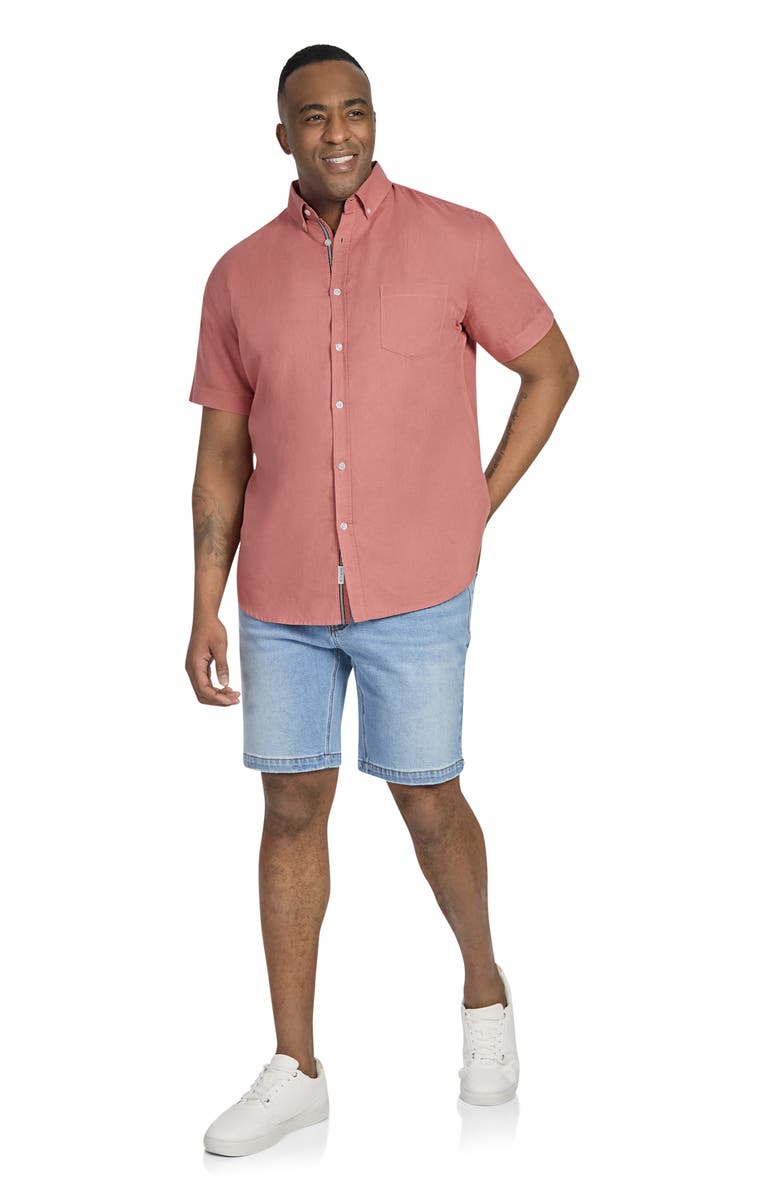 Johnny Bigg Fresno Short Sleeve Linen & Cotton Button-Down Shirt, Alternate, color,