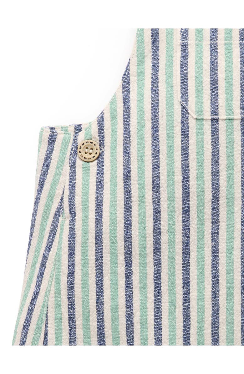 Purebaby Striped Overalls, Alternate, color, Iguana Stripe